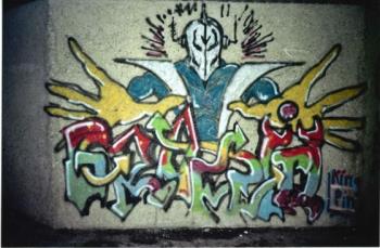 King Pin [Christian Wolf], King Pin, Graffiti-Piece, Brühl, 1983.   ©  Foto King Pin