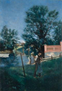 Jozef Petkovsek, Wäscherinnen an der Ljubljanica, 1886  ©  Foto: Nationalgalerie Sloweniens