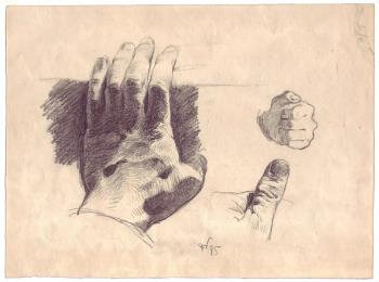 Félix Vallotton, ``Handstudie (Die Hand des Künstlers)``. 1885 © Bildnachweis: Fondation Félix Vallotton, Lausanne Félix Vallotton, ``Handstudie (Die Hand des Künstlers)``. 1885 © Bildnachweis: Fondation Félix Vallotton, Lausanne