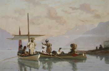 François Bocion, ``Bocion et sa famille à la pêche``, 1877 © © MCBA François Bocion, ``Bocion et sa famille à la pêche``, 1877 © © MCBA